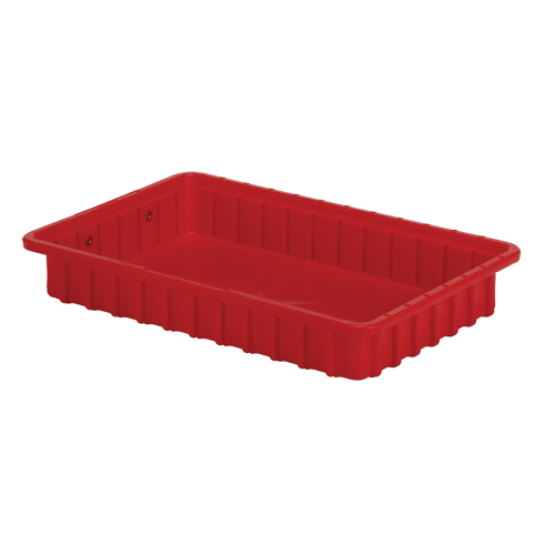 Contenants Divider Box, Poly&eacute;thyl&egrave;ne, 16,5" la x 10,9" p x 2,5" h, Rouge Consource