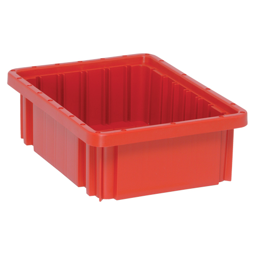 Divider Box&reg; Containers, Plastic, 10.9" W x 8.3" D x 3.5" H, Red Consource