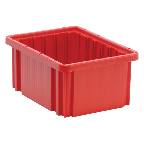 Divider Box&reg; Containers, Plastic, 10.9" W x 8.3" D x 5" H, Red Consource