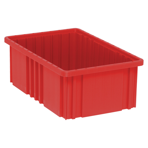 Divider Box&reg; Containers, Plastic, 16.5" W x 10.9" D x 6" H, Red Consource