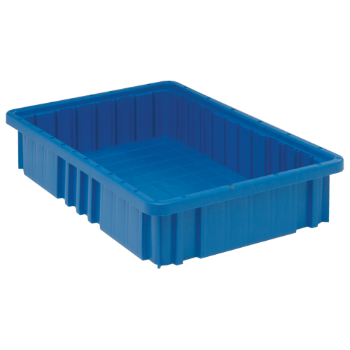 Contenants Divider Box, Plastique, 16,5" la x 10,9" p x 3,5" h, Bleu Consource