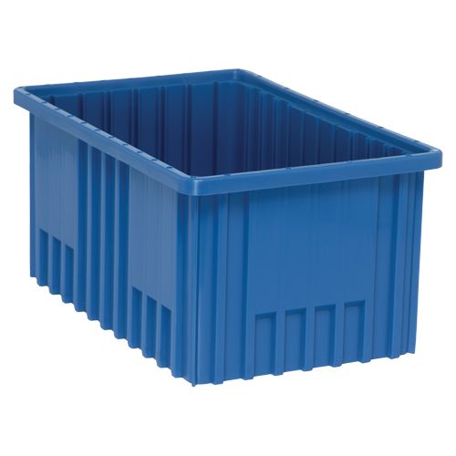 Contenants Divider Box, Plastique, 16,5" la x 10,9" p x 8" h, Bleu Consource