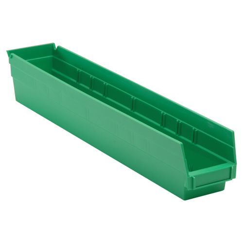 Economy Shelf Bin, 4-1/8" W x 4" H x 23-5/8" D, Green Consource