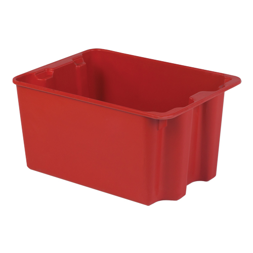 Stack-N-Nest&reg; Plexton Containers, 19.9" W x 27.5" D x 14" H, Red Consource