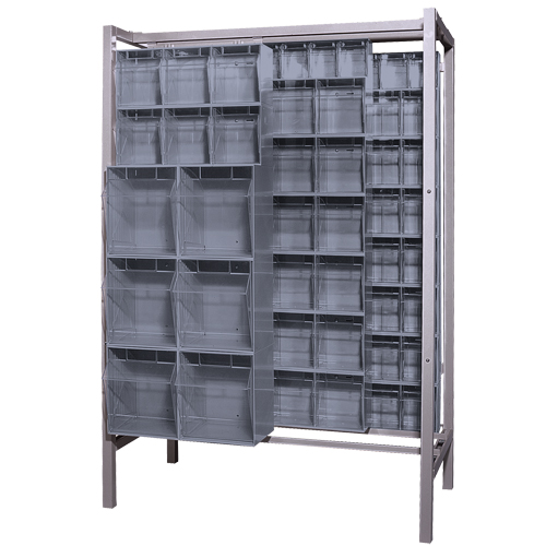 Free-Standing Tip-Out Bins Slider System, 51-1/4" W x 26" D x 77" H, 101 Drawers Consource