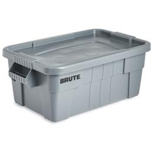 Bac de stockage Brute avec couvercle, 27,88” p x 16,5” la x 10,7" h, Capacit&eacute; 112 lb, Gris Consource