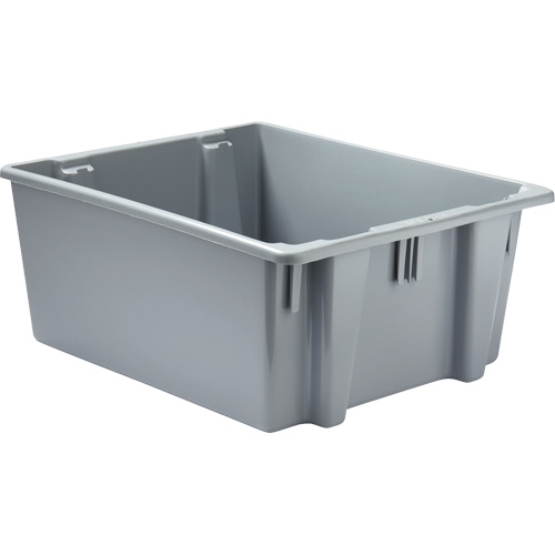 Caisse-palette empilable et emboîtable, 10" x 19,5" x 23,5", Gris Consource