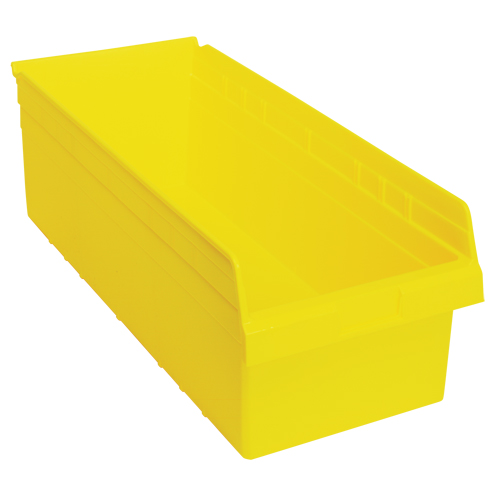 Store-Max Shelf Bins, 11-1/8" W x 8" H x 23-5/8" D, Yellow, 68 lbs. Capacity Consource