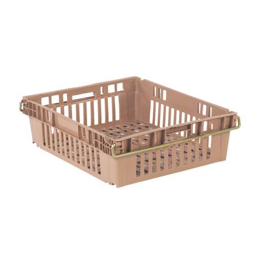 Agricultural Plastic Stack-N-Nest Container, 20.3" x 24" x 6.8", Beige Consource