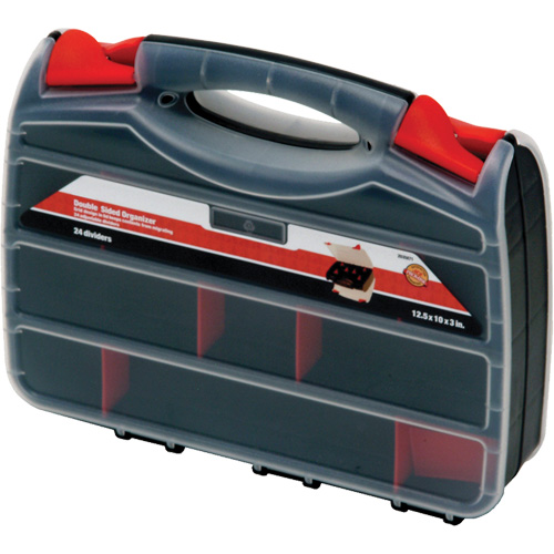 Plastic Compartment Box, 10.25" W x 12.25" D x 3" H, 32 Compartments Consource