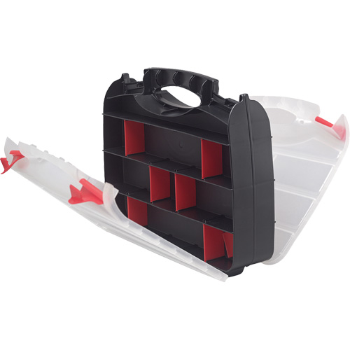 Plastic Compartment Box, 10.25" W x 12.25" D x 3" H, 32 Compartments Consource