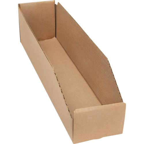 Boîtes profondes en carton ondul&eacute;, 3-3/4" la x 17-1/4" p x 4-1/2" h, Beige Consource