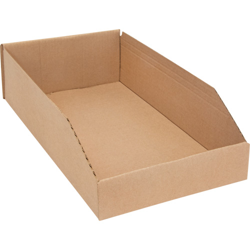 Boîtes profondes en carton ondul&eacute;, 9-3/4" la x 17-1/4" p x 4-1/2" h, Beige Consource