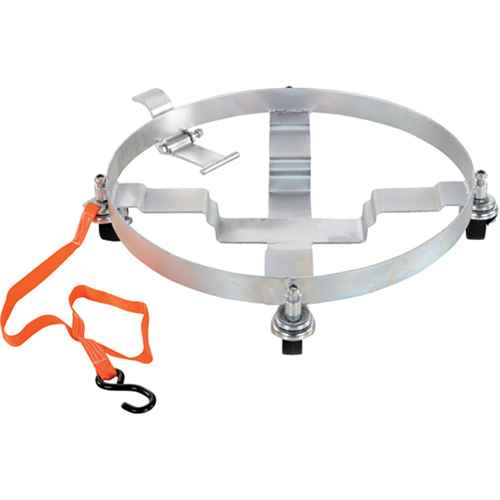 Chariots &agrave; inclinaison pour baril, Acier, Capacit&eacute;e 900 lb, Diam&egrave;tre 23-1/2", Roue en Caoutchouc rigide Consource