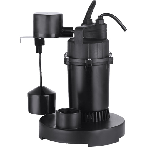 Pompe de puisard submersible thermoplastique, 2560 gal./h, 115 V, 4,6 A, 1/3 CV Consource