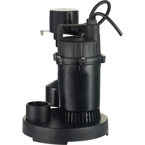 Pompe de puisard submersible thermoplastique, 2560 gal./h, 115 V, 4,6 A, 1/3 CV Consource