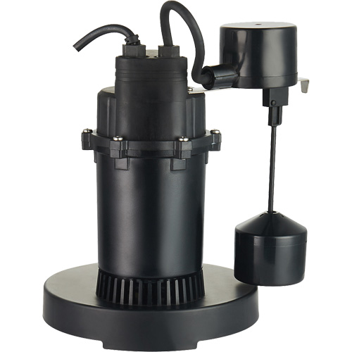 Pompe de puisard submersible thermoplastique, 2560 gal./h, 115 V, 4,6 A, 1/3 CV Consource