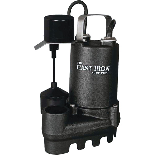 Cast Iron Submersible Sump Pump with Vertical Float Switch, 67 GPM, 33 V, 5 A, 1/3 HP Consource