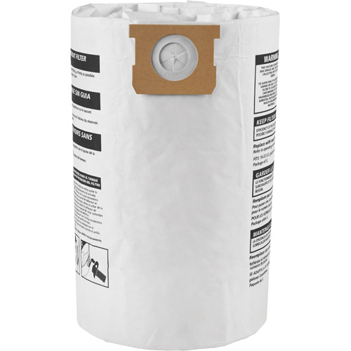 Sacs filtrants pour d&eacute;bris secs jetables de type G, 15 - 22 gal US Consource