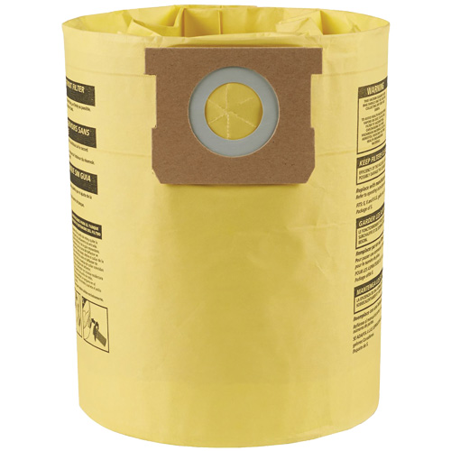 Sacs filtrants pour d&eacute;bris secs jetables &agrave; haute efficacit&eacute; de type H, 5 - 8 gal. US Consource