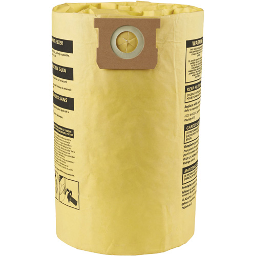 Sacs filtrants pour d&eacute;bris secs jetables &agrave; haute efficacit&eacute; de type J, 15 - 22 gal US Consource