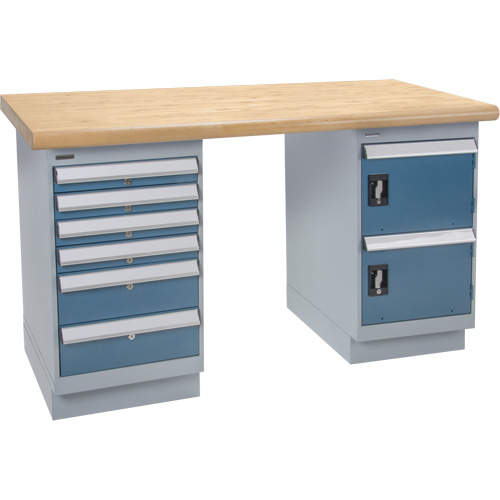 &eacute;tabli, Porte & tiroirs, Cap 2500 lb, 60" la x 36" p, 34" h Consource