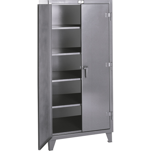 Armoires de rangement Rough & Tough, Acier, 4 Tablettes, 72" h x 72" la x 24" P, Gris Consource