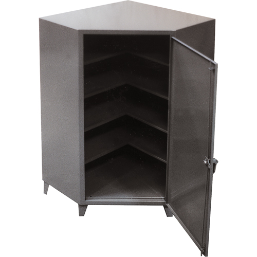 Armoires de coin, Acier, 4 Tablettes, 72" h x 48" la x 24" P, Gris Consource