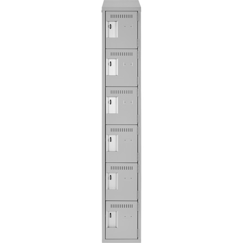 Clean Line Lockerette , 6 -tier, 12" x 18" x 78", Steel, Grey, Rivet (Assembled) Consource