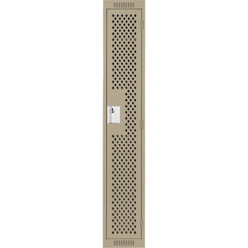 Casiers Clean Line, 12" x 12" x 72", Acier, Beige, Rivet (assembl&eacute;), Perfor&eacute; Consource