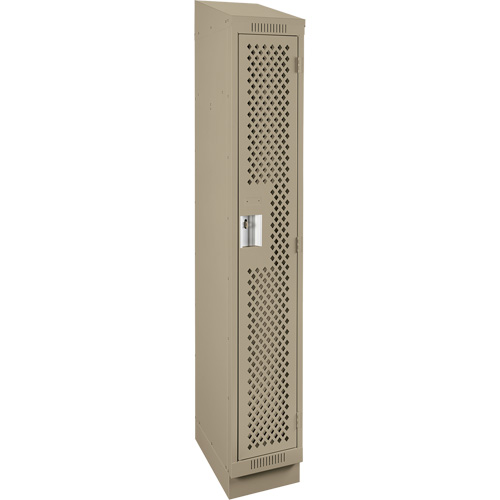Casiers Clean Line, 12" x 18" x 82", Acier, Beige, Rivet (assembl&eacute;), Perfor&eacute; Consource