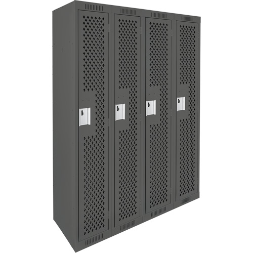 Casiers Clean Line, Bloc de 4, 48" x 12" x 72", Acier, Charbon, Rivet (assembl&eacute;), Perfor&eacute; Consource
