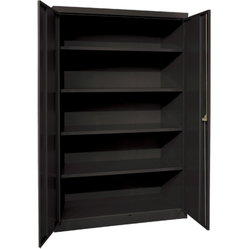 Armoires de rangement Hi-Boy profondes, Acier, 4 Tablettes, 72" h x 36" la x 24" P, Noir Consource