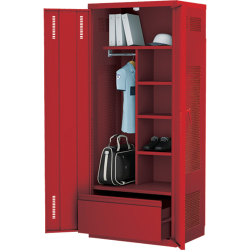 Casier de luxe pour &eacute;quipement, Acier, 36" la x 24" p x 72" h, Rouge Consource