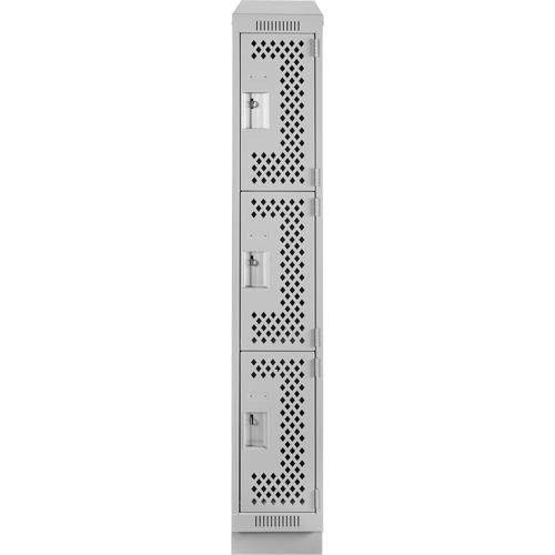 Casiers Clean Line, 3 niveaux, 12" x 12" x 72", Acier, Gris, Rivet (assembl&eacute;), Perfor&eacute; Consource