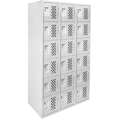 Clean Line Lockerettes, 6 -tier, Bank of 3, 18" x 72" x 12", Steel Consource