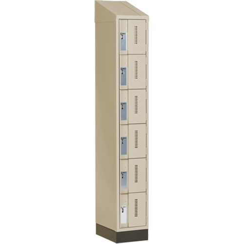 Concorde Heavy-Duty Lockers, 6 -tier, 12" x 18" x 82", Steel, Beige, Welded (Assembled) Consource