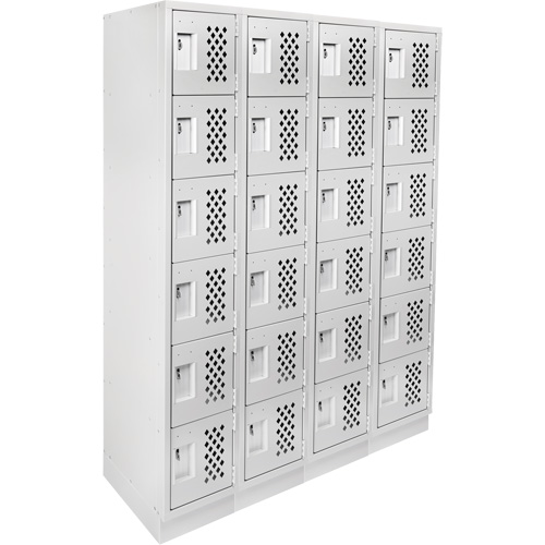 Casiers &eacute;conomiques perfor&eacute;s et assembl&eacute;s Clean Line, 6 niveaux, Bloc de 4, 18" x 72" x 12", Acier Consource