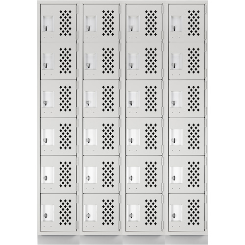 Casiers &eacute;conomiques perfor&eacute;s et assembl&eacute;s Clean Line, 6 niveaux, Bloc de 4, 18" x 72" x 12", Acier Consource