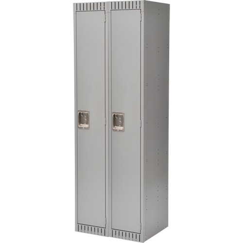 Lockers, Bank of 2, 24" x 18" x 72", Steel, Grey, Rivet (Assembled) Consource
