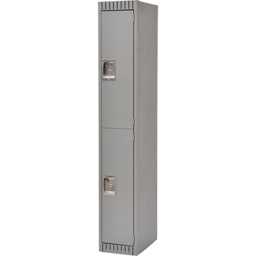 Lockers, 2 -tier, 12" x 18" x 72", Steel, Grey, Knocked Down Consource