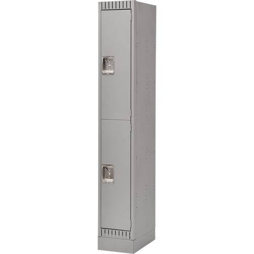 Lockers, 2 -tier, 12" x 18" x 76", Steel, Grey, Knocked Down Consource