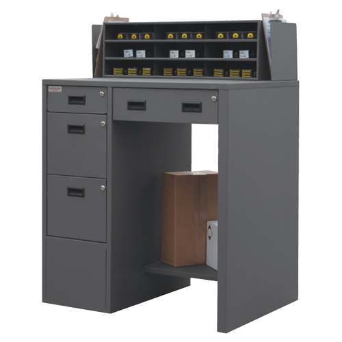 Bureau d'atelier, 39" la x 29" p x 53" h, Gris Consource