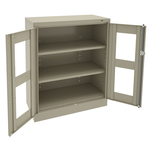 Armoire &agrave; hauteur de comptoir C-Thru, Acier, 2 Tablettes, 42" h x 36" la x 18" p Consource