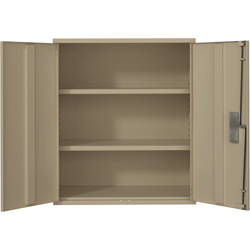 Lo-Boy Storage Cabinet, Steel, 2 Shelves, 40" H x 36" W x 18" D, Beige Consource