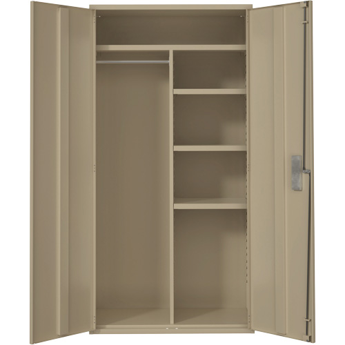 Armoire de rangements combin&eacute;s, Acier, 6 Tablettes, 72" h x 36" la x 18" P, Beige Consource