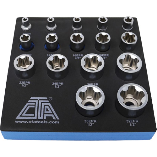Jeu de douilles TORX EPR &agrave; 5 pans, 16 Morceaux, Prise de 1/2"/1/4"/3/8" Consource