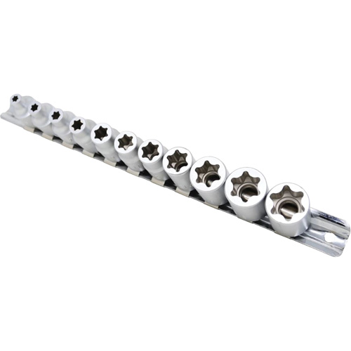 Jeu de douilles Flat-Cut E-"Star", 11 Morceaux, Prise de 3/8" Consource