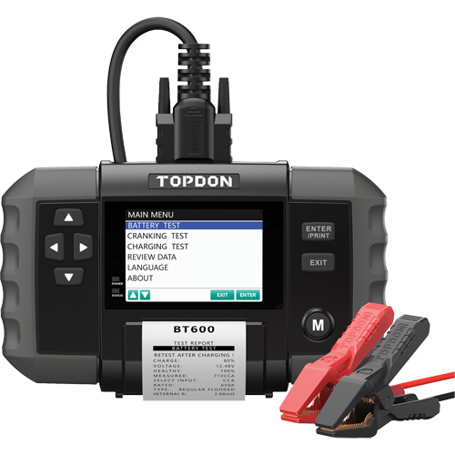 Testeur de batterie 12?V et de syst&egrave;mes 12?V/24?V BT600 avec imprimante int&eacute;gr&eacute;e Consource