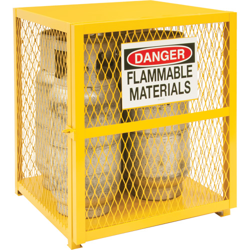 Gas Cylinder Storage Cabinet, 4 Cylinder Capacity, 30" W x 30" D x 35" H, Yellow Consource
